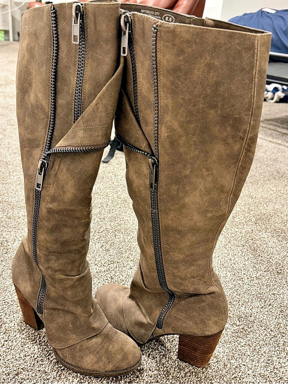 not rated Suede Heeled Boots in Brown US 8.5